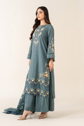 Maria B | Pre Fall Dresses | 3 Piece Embroidered Dobby Suit Teal - by Libasekhas UK - Registered Vendor of : Maria B - 100% Original Designer Dress