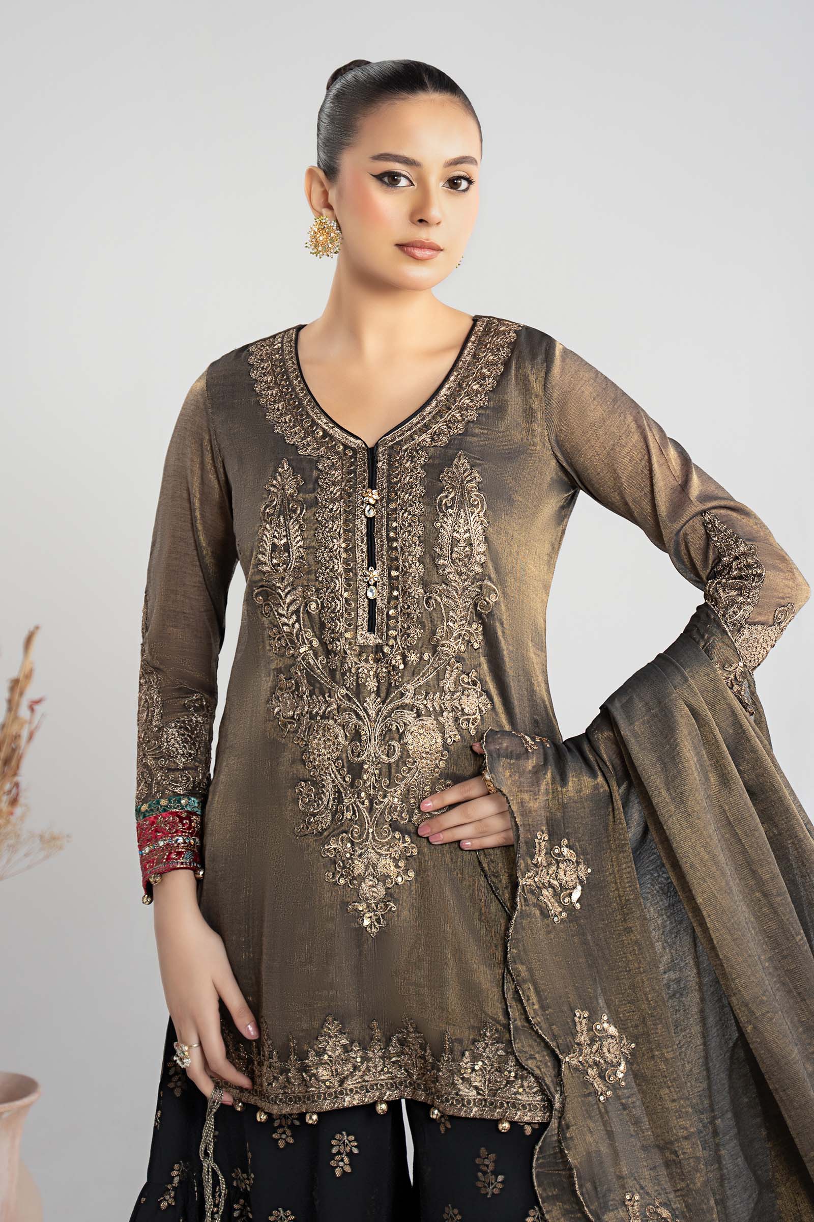 Maria B | Pre Fall Dresses | 3 Piece Embroidered Masoori Suit ZB - by Libasekhas UK - Registered Vendor of : Maria B - 100% Original Designer Dress