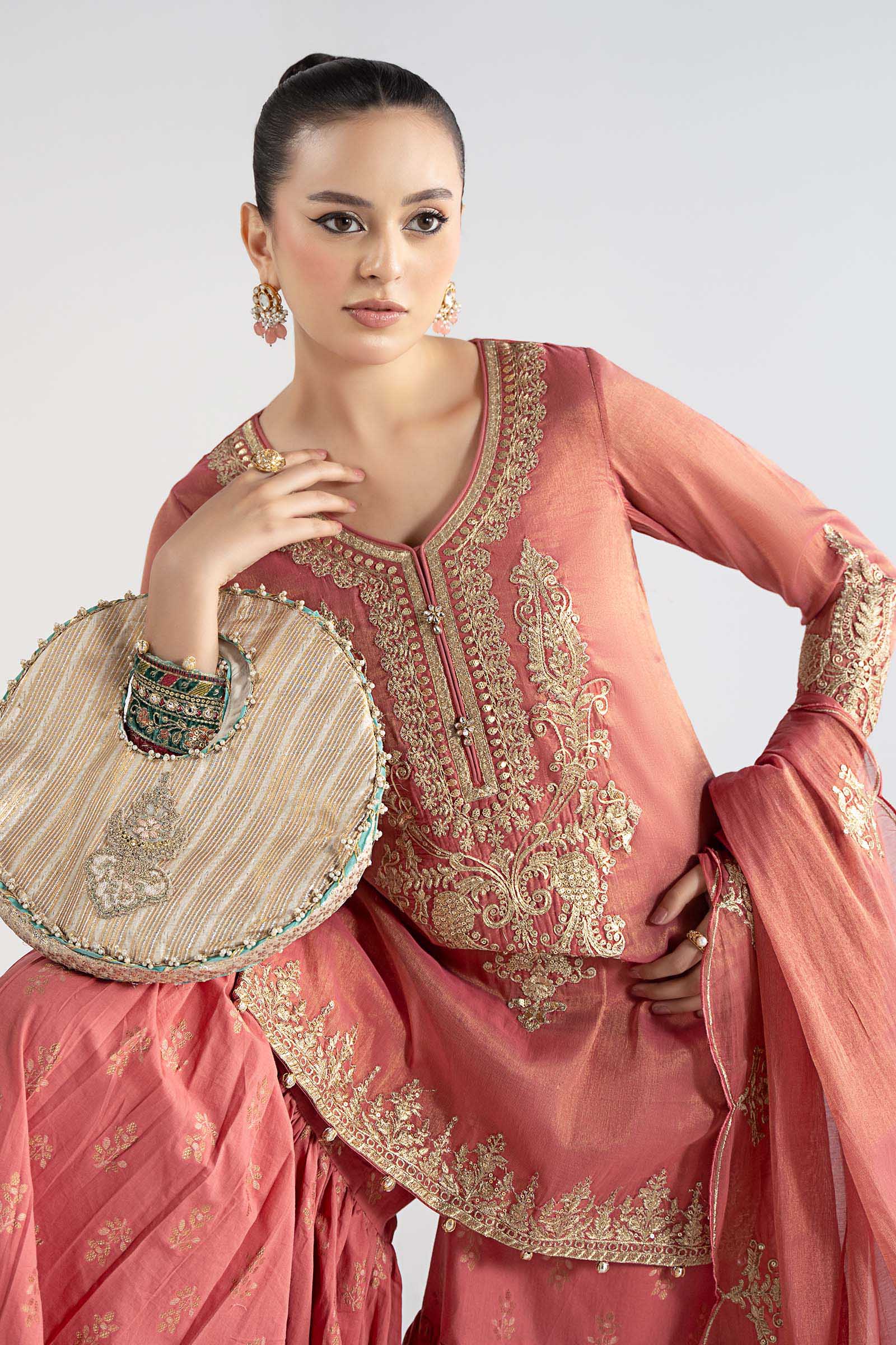Maria B | Pre Fall Dresses | 3 Piece Embroidered Masoori Suit ZD - by Libasekhas UK - Registered Vendor of : Maria B - 100% Original Designer Dress