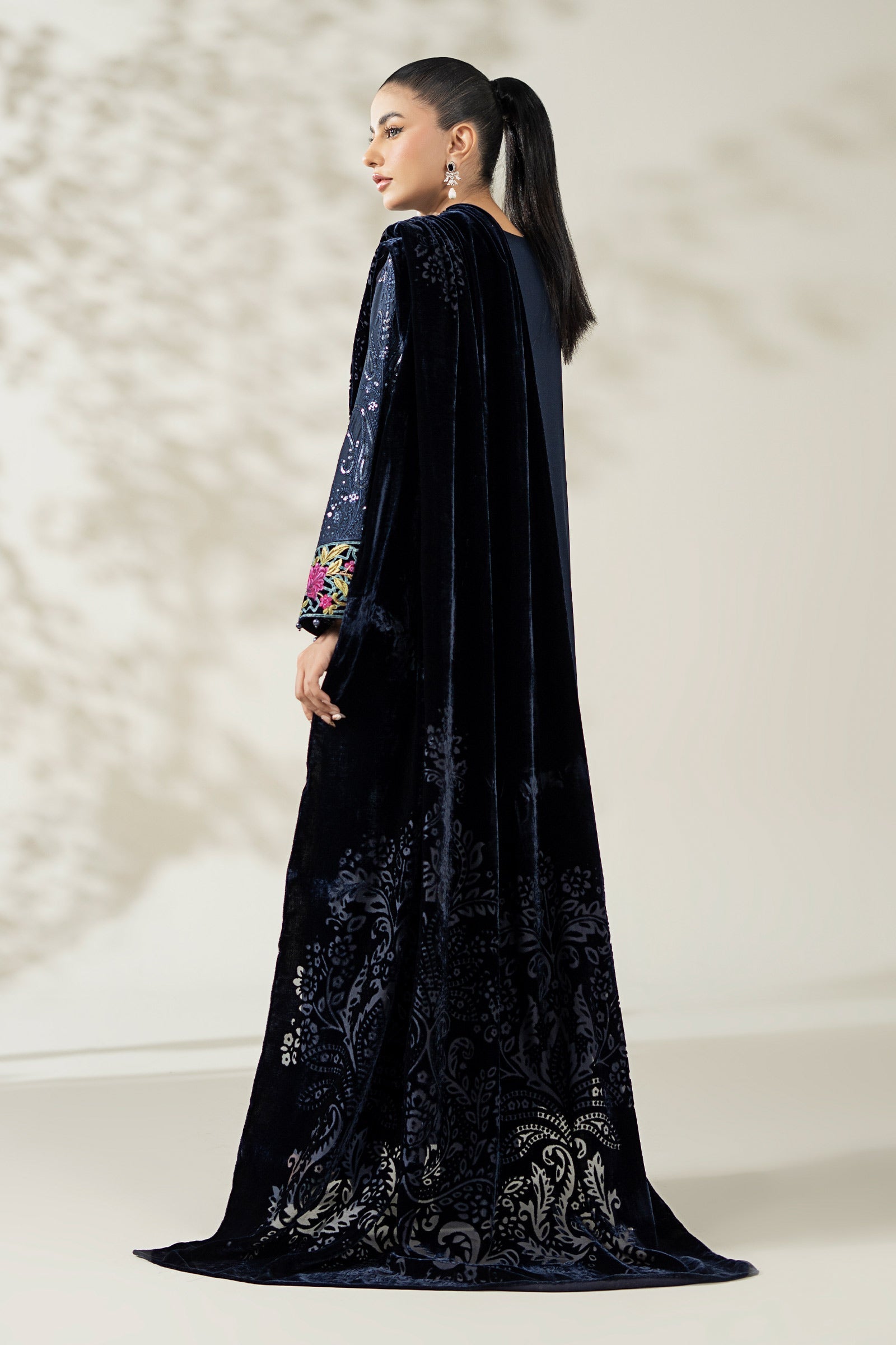 Maria B | Pre Fall Dresses | 3 Piece Embroidered Linen Suit VV - by Libasekhas UK - Registered Vendor of : Maria B - 100% Original Designer Dress