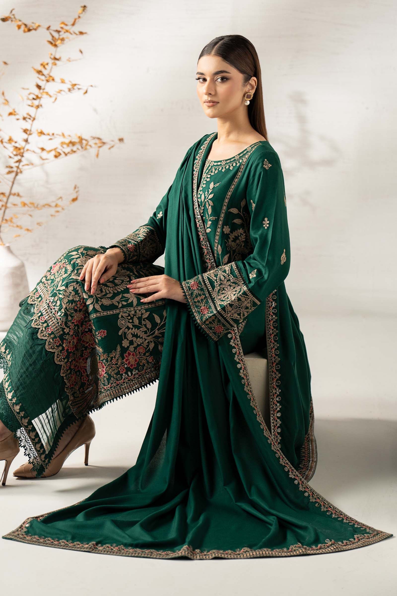 Maria B | Pre fall Dresses | DW-W25-32 G - by Libasekhas UK - Registered Vendor of : Maria B - 100% Original Designer Dress