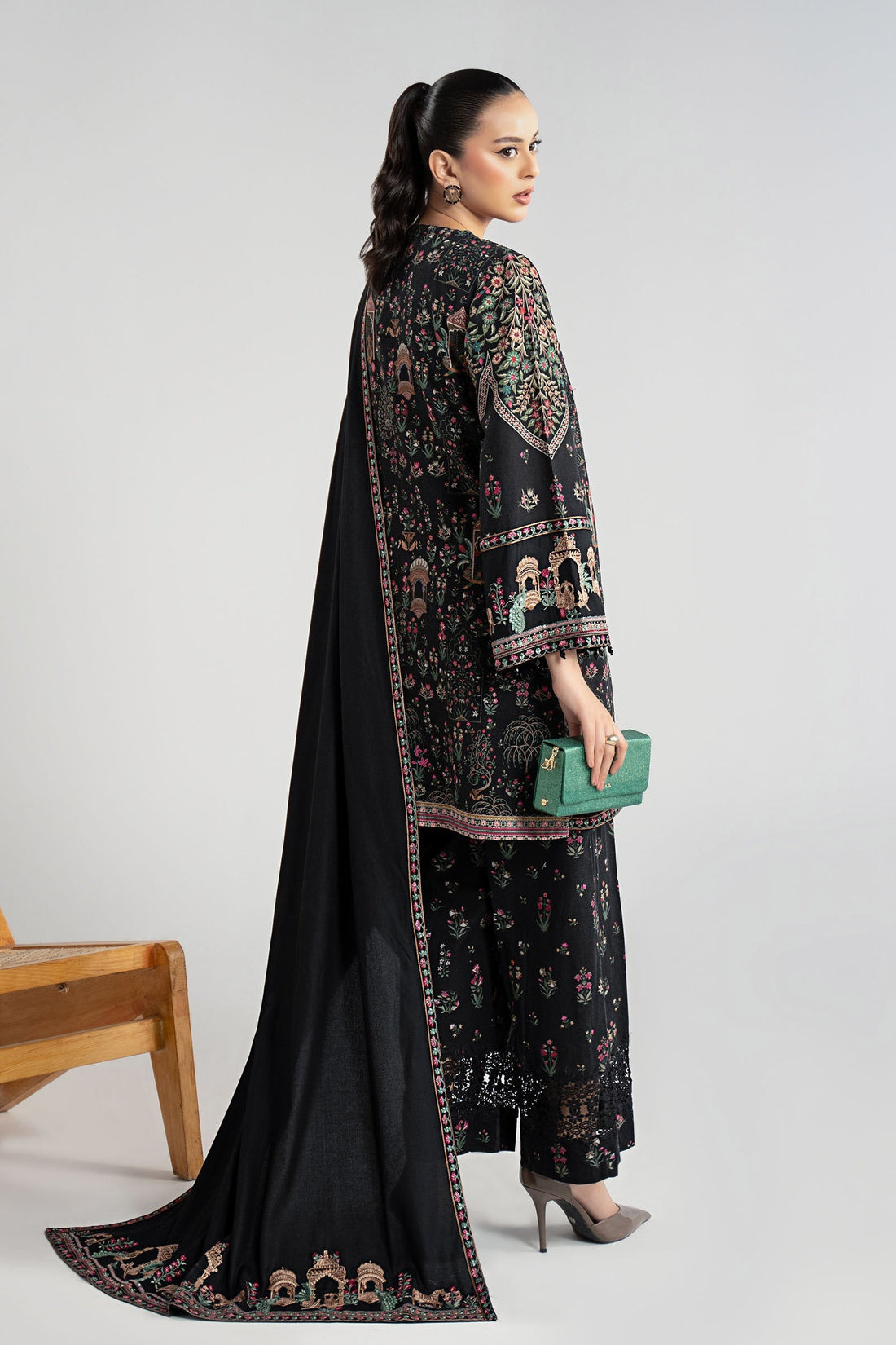 Maria B | Pre Fall Dresses | 3 Piece Embroidered Khaddar Suit ZF - by Libasekhas UK - Registered Vendor of : Maria B - 100% Original Designer Dress