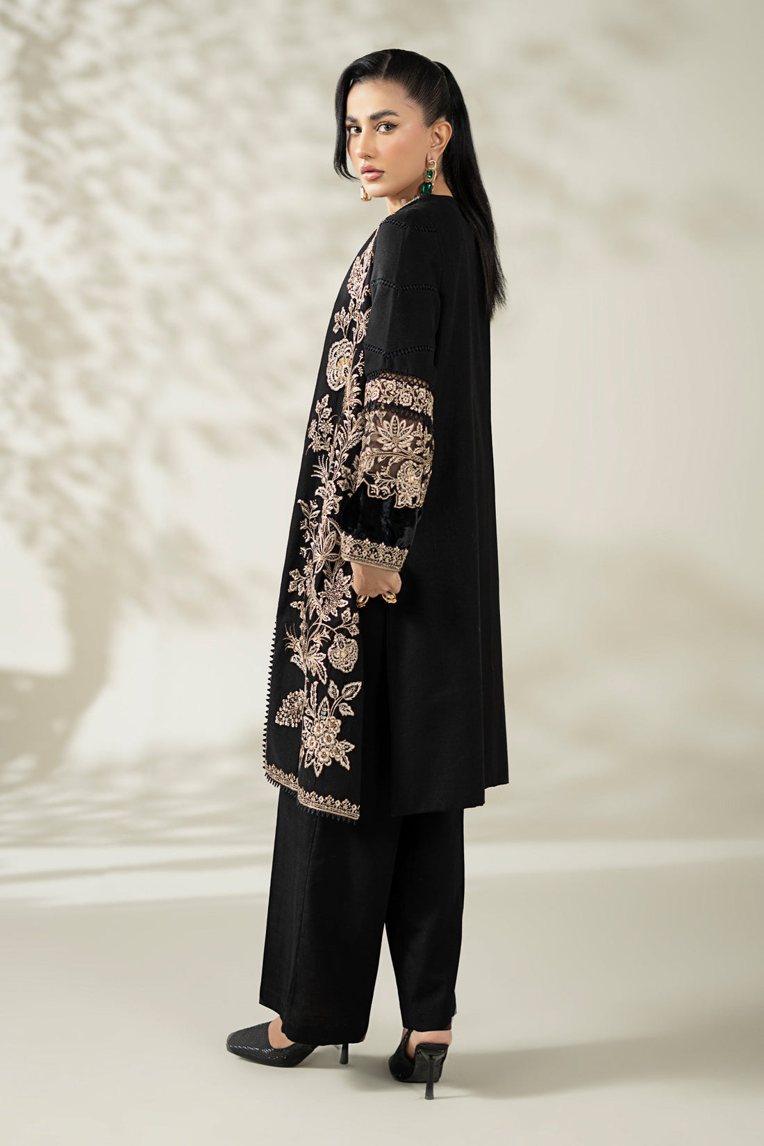 Maria B | Pre Fall Dresses | 3 Piece Embroidered Khaddar Suit ZG - by Libasekhas UK - Registered Vendor of : Maria B - 100% Original Designer Dress