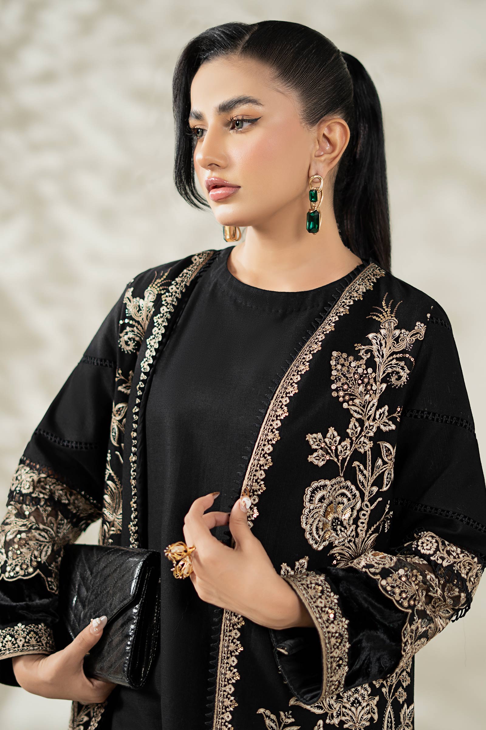 Maria B | Pre Fall Dresses | 3 Piece Embroidered Khaddar Suit ZG - by Libasekhas UK - Registered Vendor of : Maria B - 100% Original Designer Dress