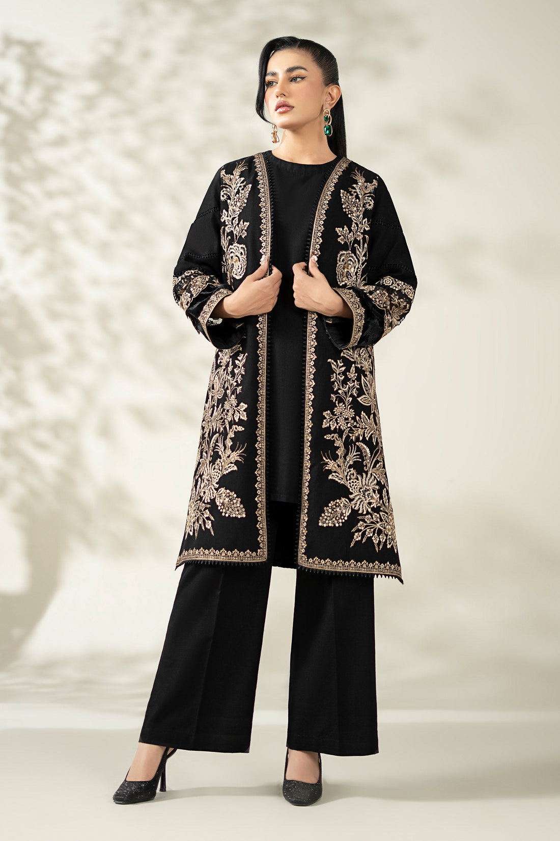 Maria B | Pre Fall Dresses | 3 Piece Embroidered Khaddar Suit ZG - by Libasekhas UK - Registered Vendor of : Maria B - 100% Original Designer Dress