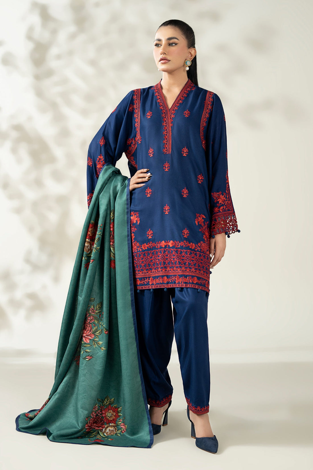 Maria B | Pre Fall Dresses | 3 Piece Embroidered Marina Suit WW - by Libasekhas UK - Registered Vendor of : Maria B - 100% Original Designer Dress