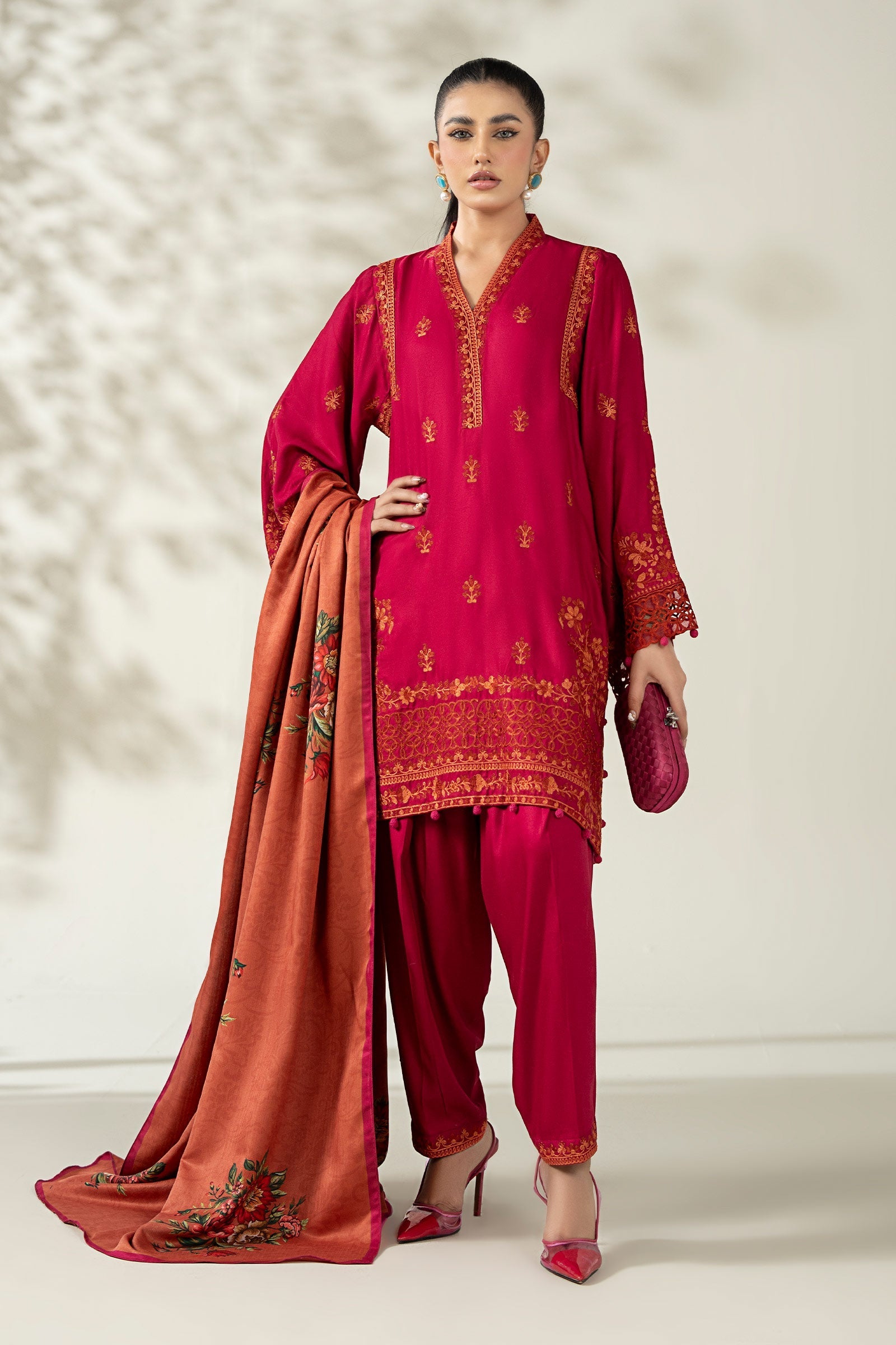 Maria B | Pre Fall Dresses | 3 Piece Embroidered Marina Suit XX - by Libasekhas UK - Registered Vendor of : Maria B - 100% Original Designer Dress