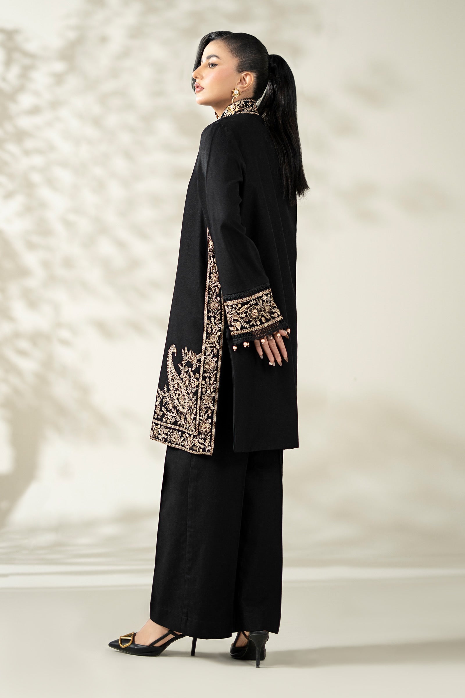 Maria B | Pre Fall Dresses | 3 Piece Embroidered Khaddar Suit YY - by Libasekhas UK - Registered Vendor of : Maria B - 100% Original Designer Dress