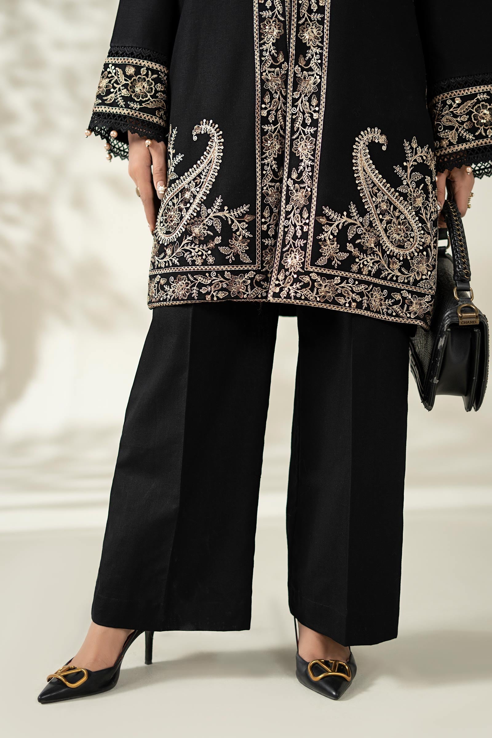 Maria B | Pre Fall Dresses | 3 Piece Embroidered Khaddar Suit YY - by Libasekhas UK - Registered Vendor of : Maria B - 100% Original Designer Dress