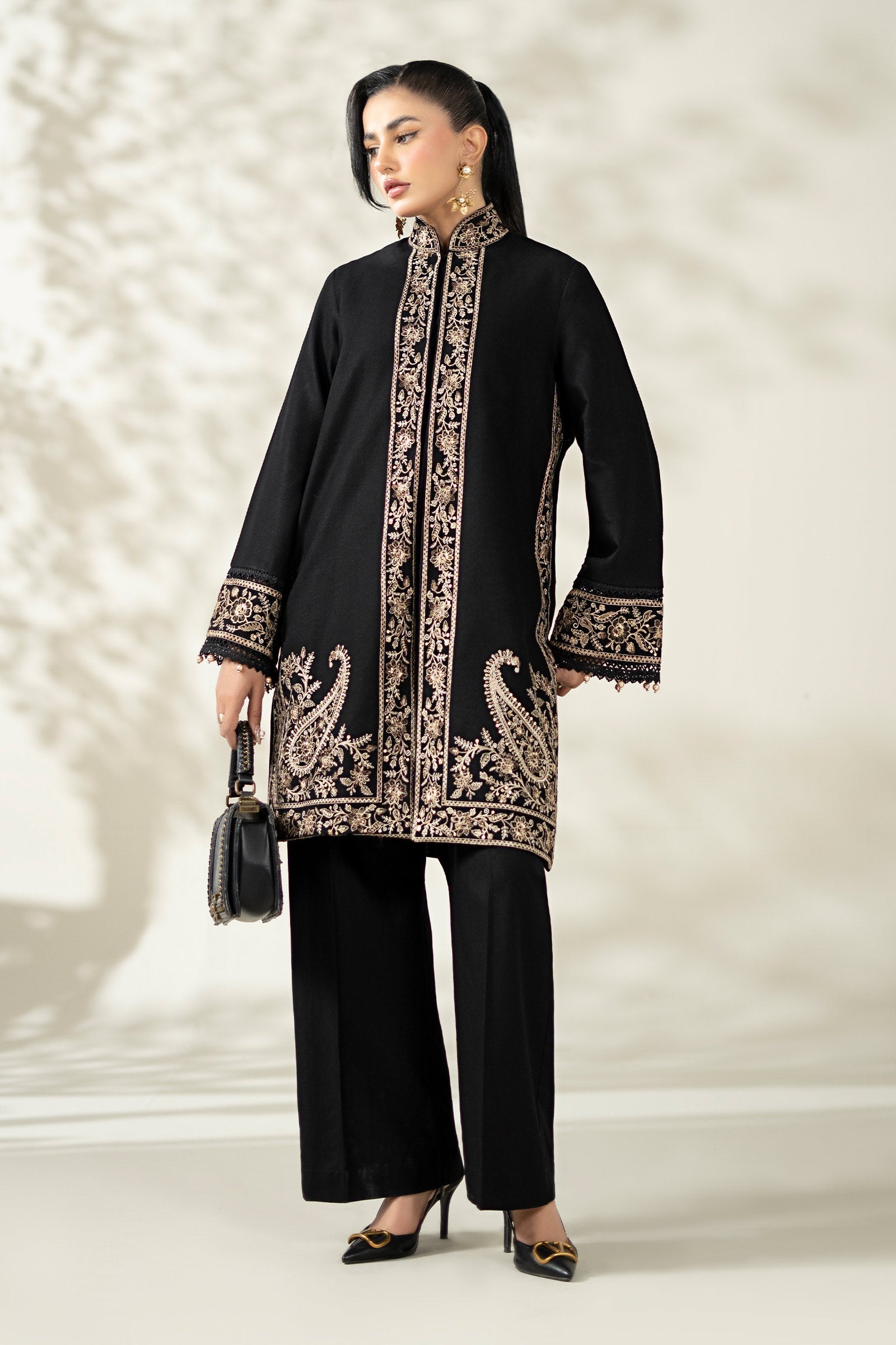 Maria B | Pre Fall Dresses | 3 Piece Embroidered Khaddar Suit YY - by Libasekhas UK - Registered Vendor of : Maria B - 100% Original Designer Dress