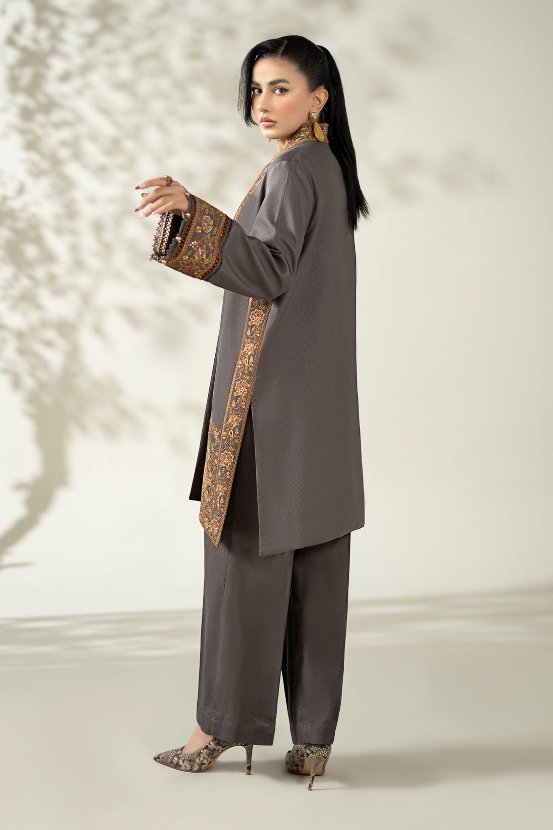 Maria B | Pre Fall Dresses | 3 Piece Embroidered Khaddar Suit ZZ - by Libasekhas UK - Registered Vendor of : Maria B - 100% Original Designer Dress