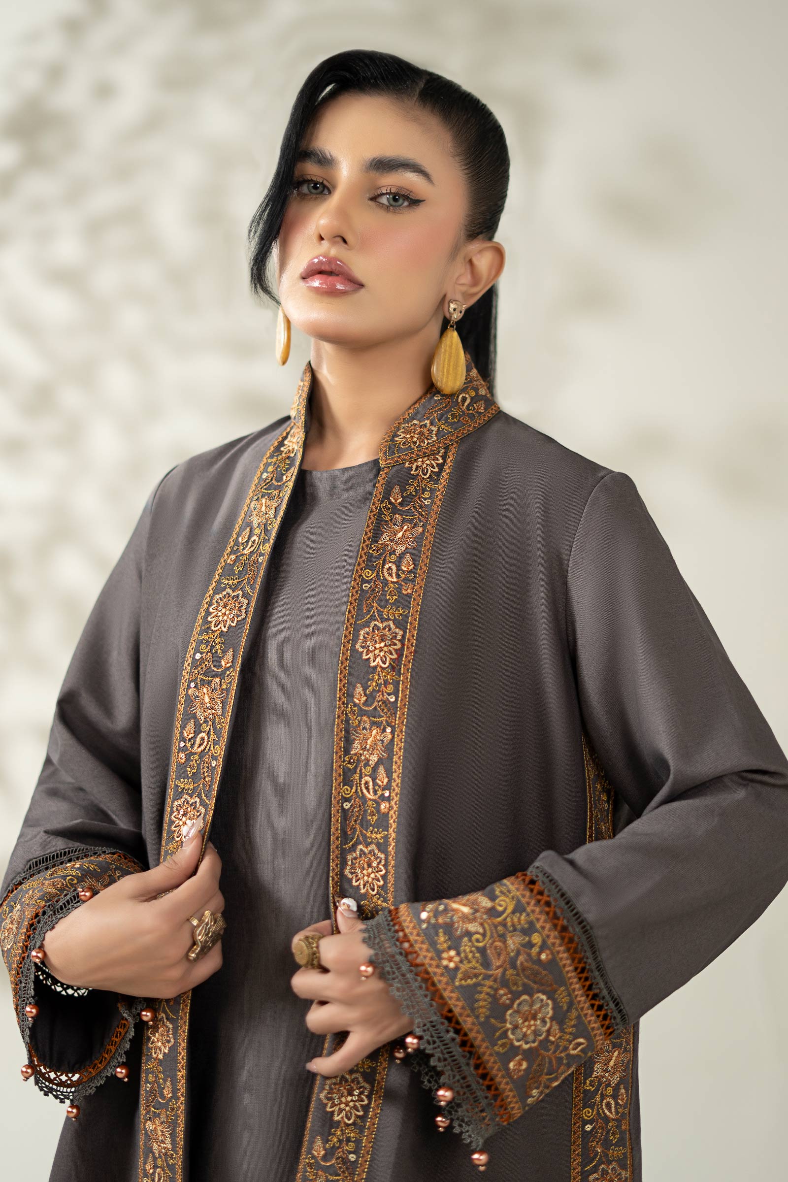 Maria B | Pre Fall Dresses | 3 Piece Embroidered Khaddar Suit ZZ - by Libasekhas UK - Registered Vendor of : Maria B - 100% Original Designer Dress