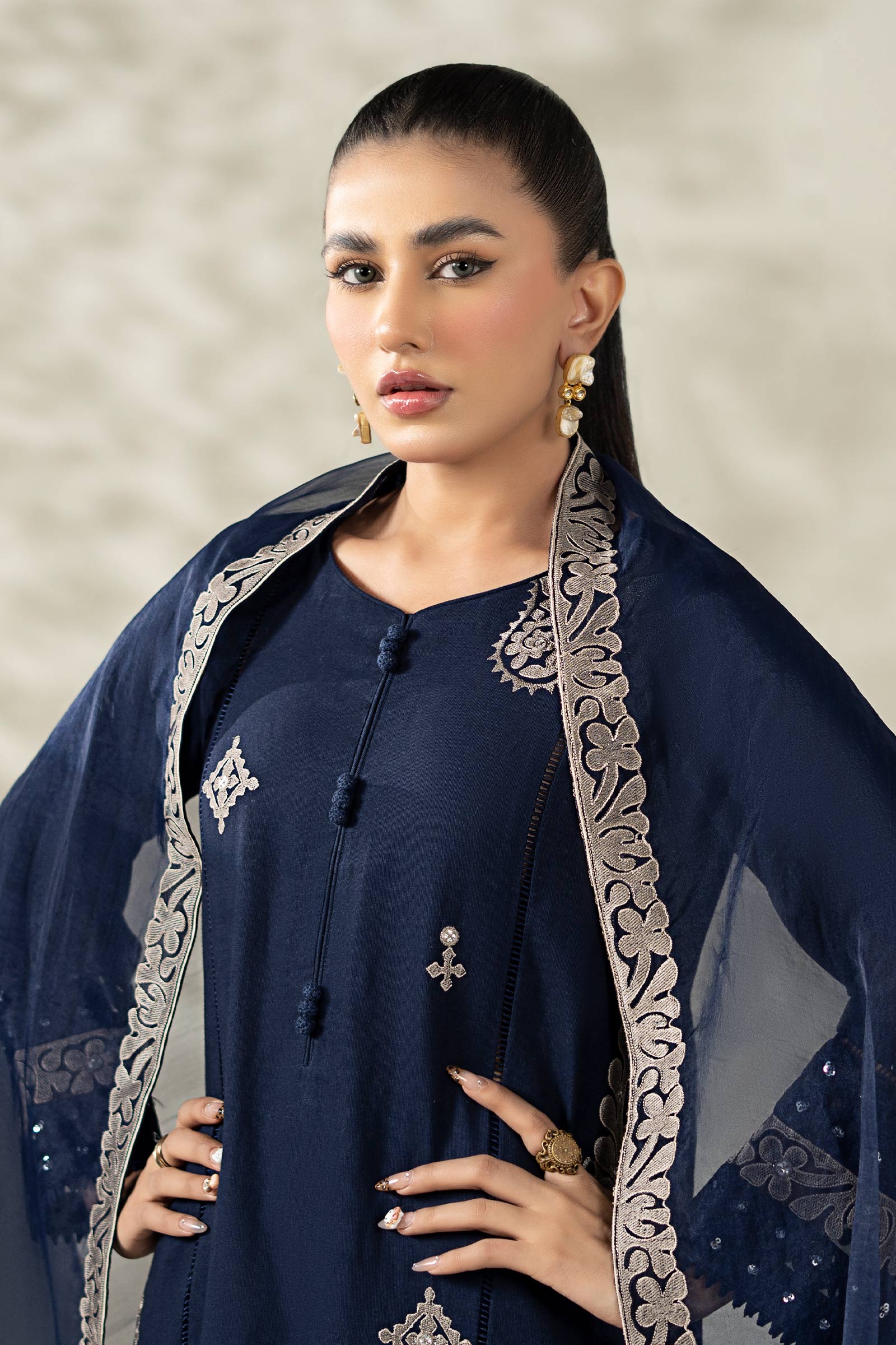 Maria B | Pre Fall Dresses | 3 Piece Embroidered Marina Suit ZX - by Libasekhas UK - Registered Vendor of : Maria B - 100% Original Designer Dress