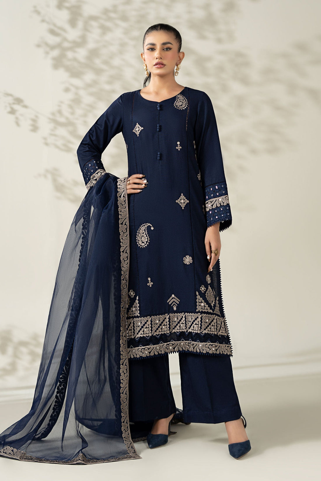 Maria B | Pre Fall Dresses | 3 Piece Embroidered Marina Suit ZX - by Libasekhas UK - Registered Vendor of : Maria B - 100% Original Designer Dress
