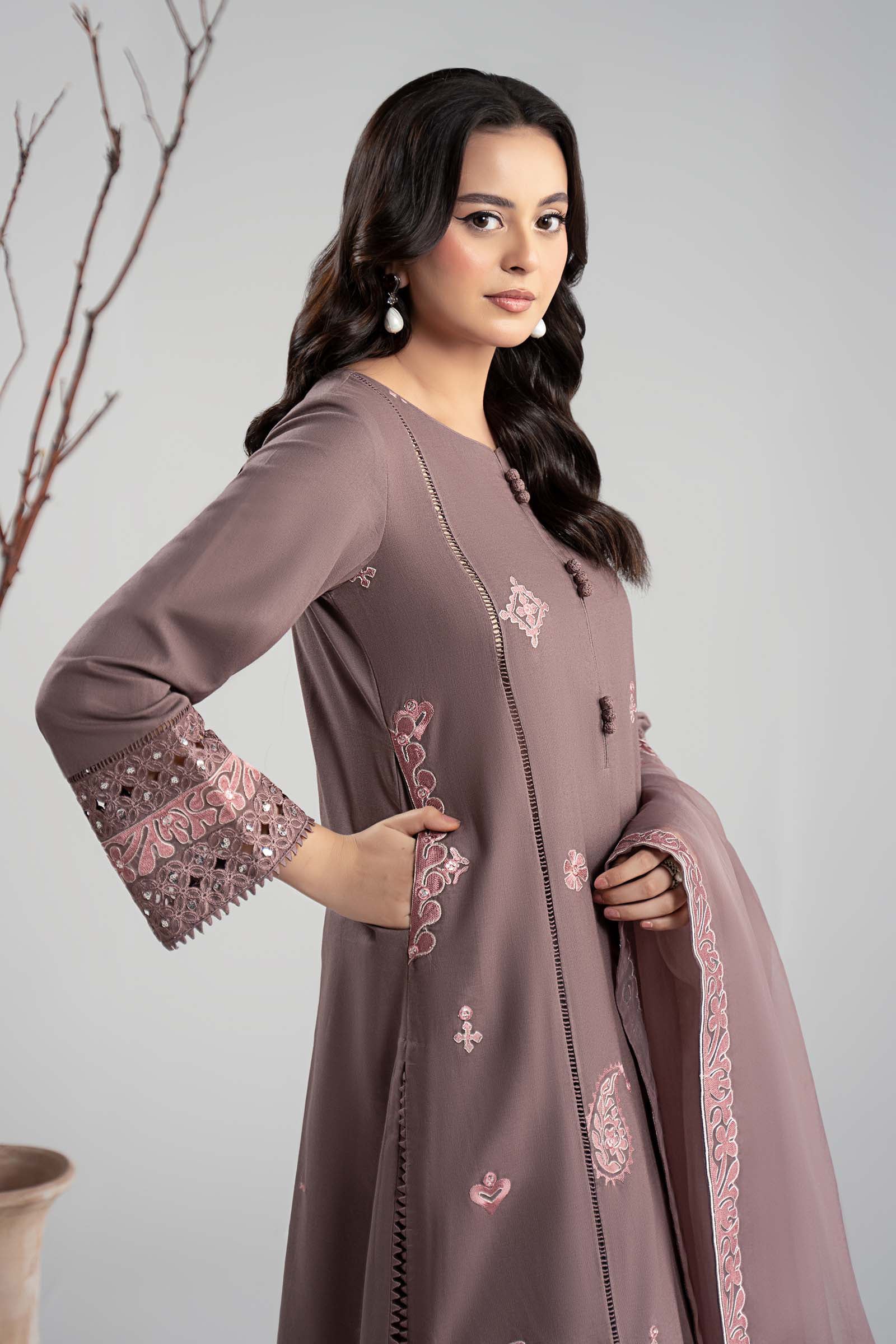 Maria B | Pre fall Dresses |  DW-W25-54 P - by Libasekhas UK - Registered Vendor of : Maria B - 100% Original Designer Dress
