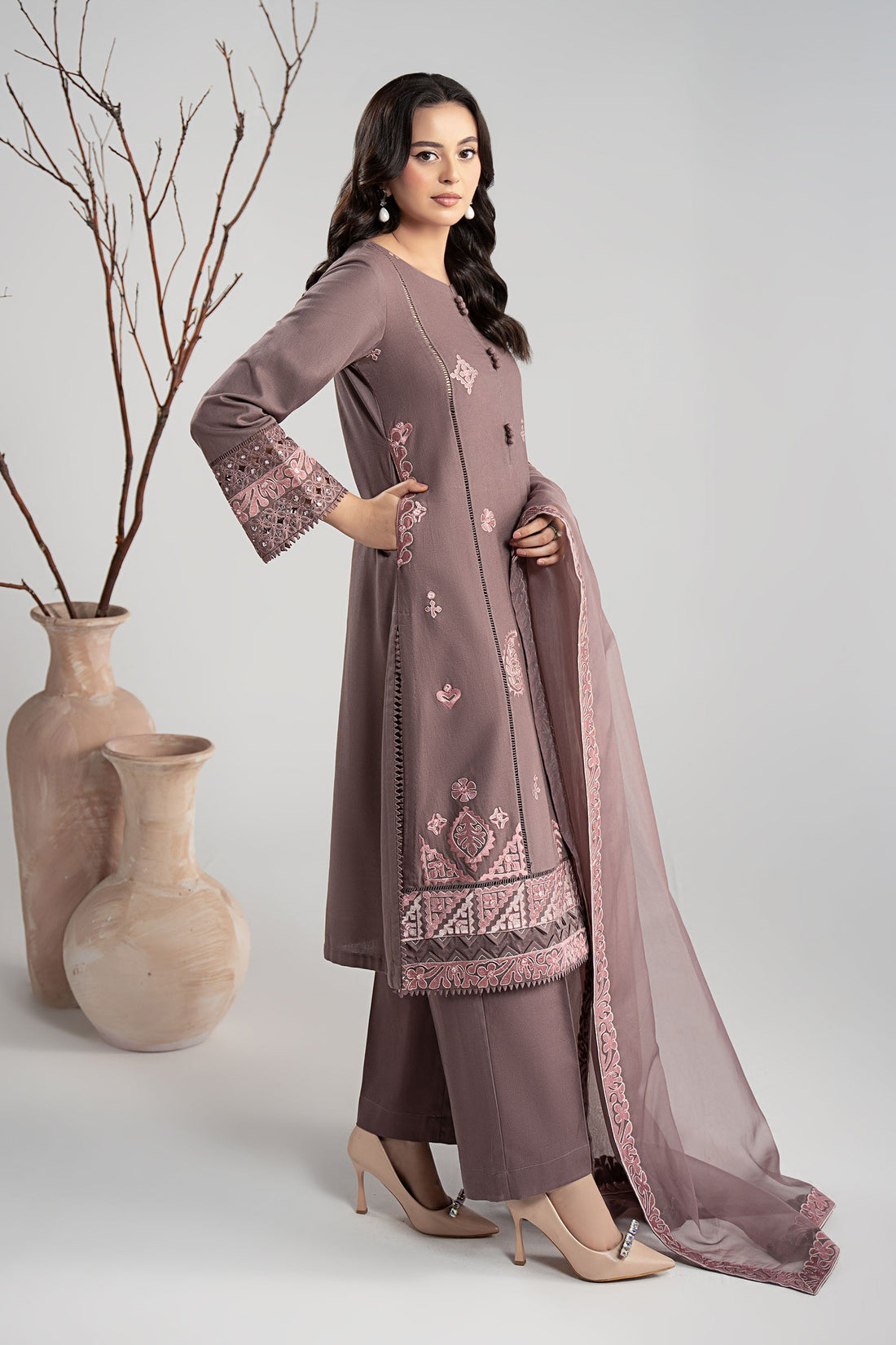 Maria B | Pre fall Dresses |  DW-W25-54 P - by Libasekhas UK - Registered Vendor of : Maria B - 100% Original Designer Dress
