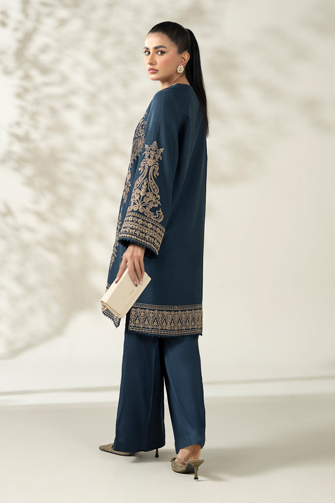 Maria B | Pre Fall Dresses | 3 Piece Embroidered Khaddar Suit ZA - by Libasekhas UK - Registered Vendor of : Maria B - 100% Original Designer Dress