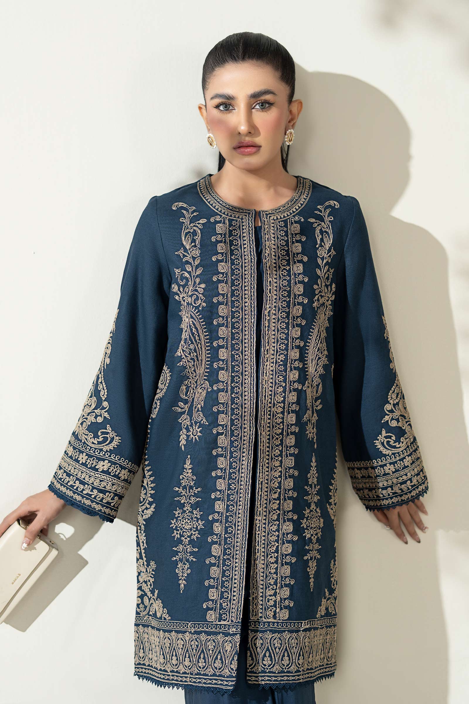 Maria B | Pre Fall Dresses | 3 Piece Embroidered Khaddar Suit ZA - by Libasekhas UK - Registered Vendor of : Maria B - 100% Original Designer Dress