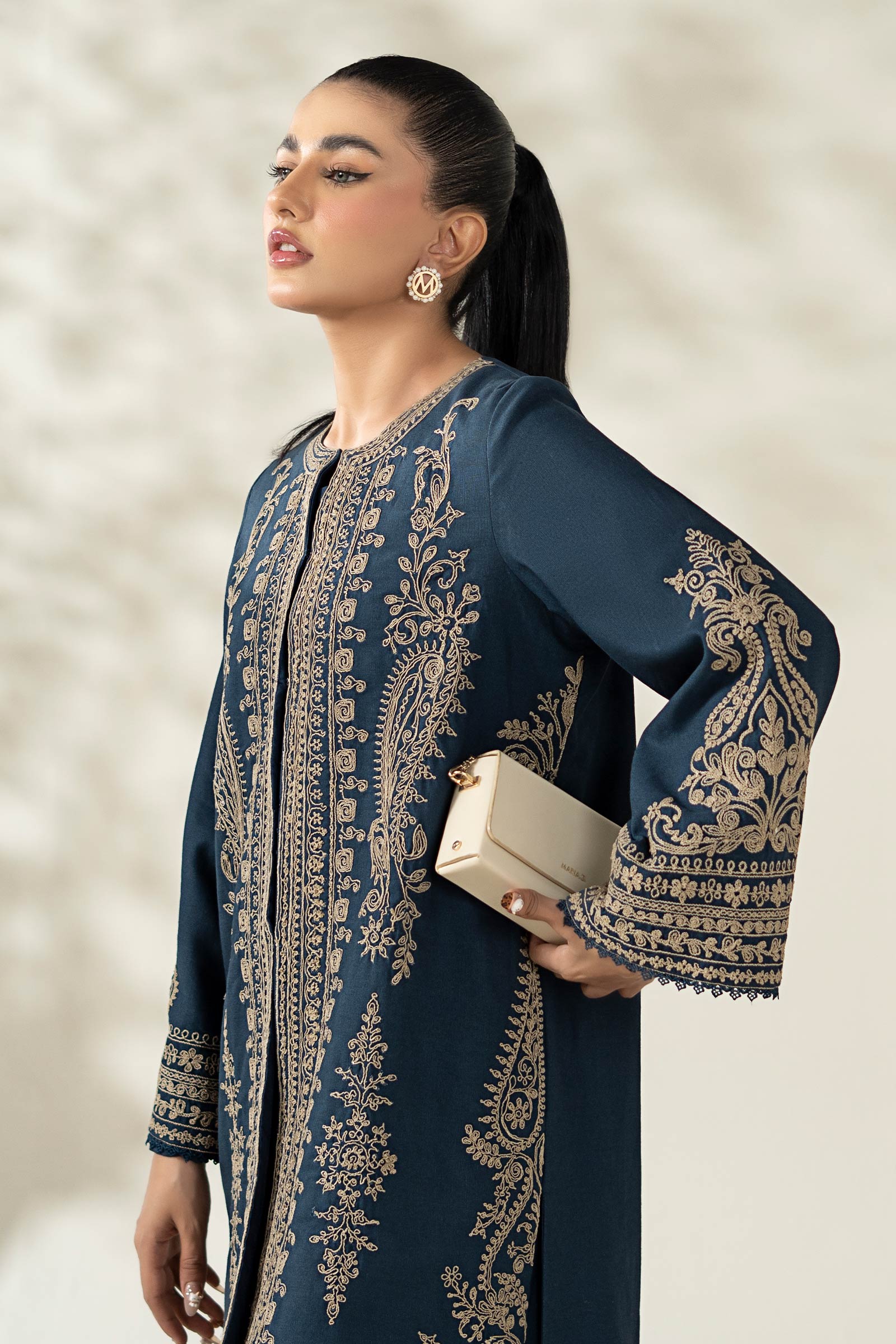 Maria B | Pre Fall Dresses | 3 Piece Embroidered Khaddar Suit ZA - by Libasekhas UK - Registered Vendor of : Maria B - 100% Original Designer Dress