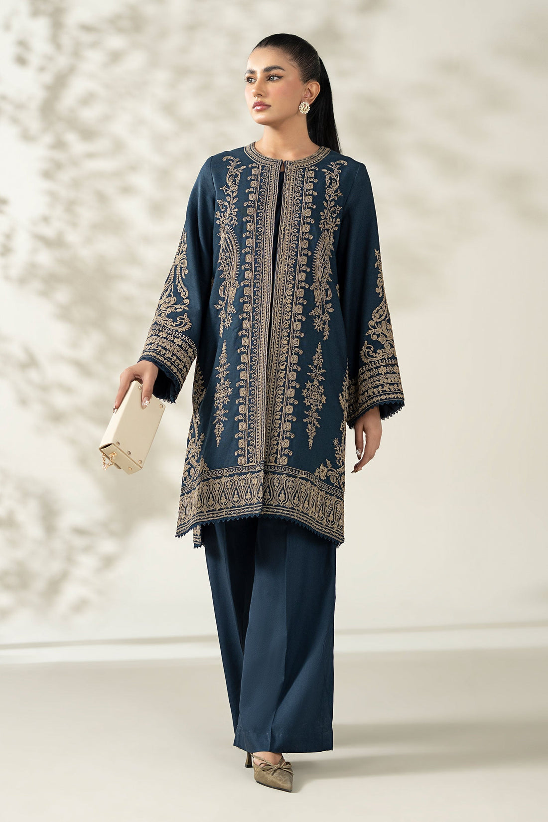 Maria B | Pre Fall Dresses | 3 Piece Embroidered Khaddar Suit ZA - by Libasekhas UK - Registered Vendor of : Maria B - 100% Original Designer Dress