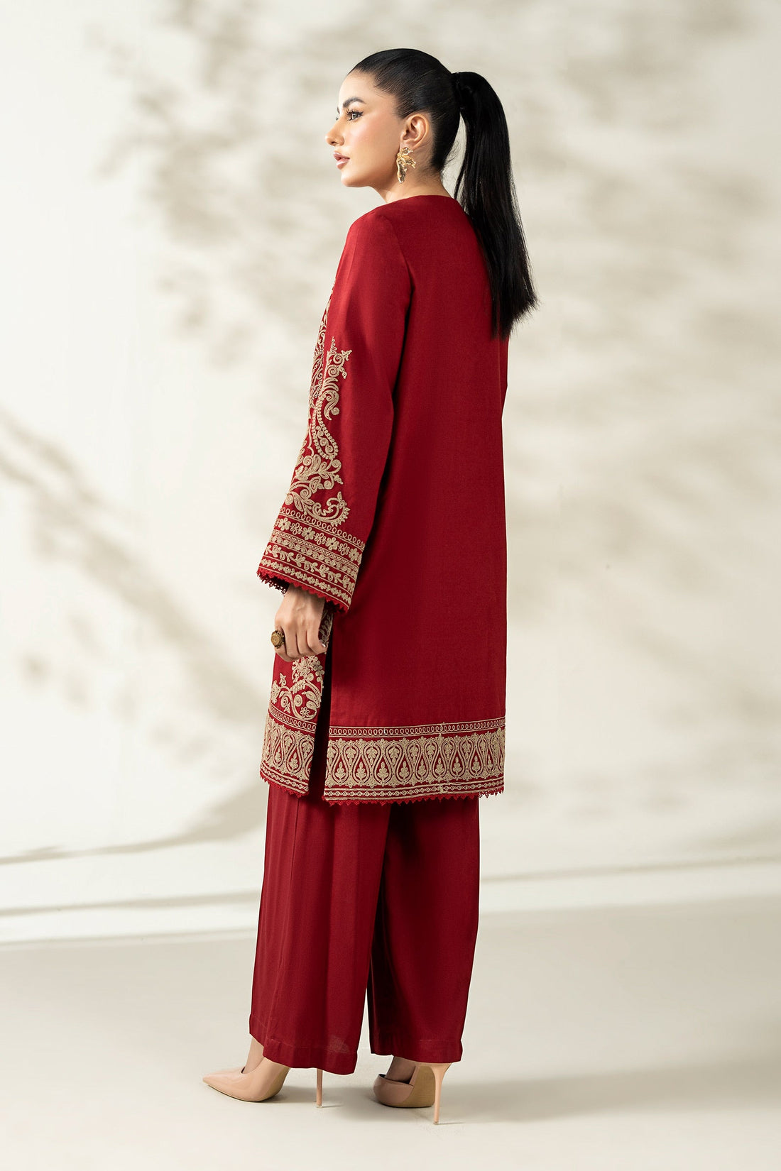 Maria B | Pre Fall Dresses | 3 Piece Embroidered Khaddar Suit ZB - by Libasekhas UK - Registered Vendor of : Maria B - 100% Original Designer Dress