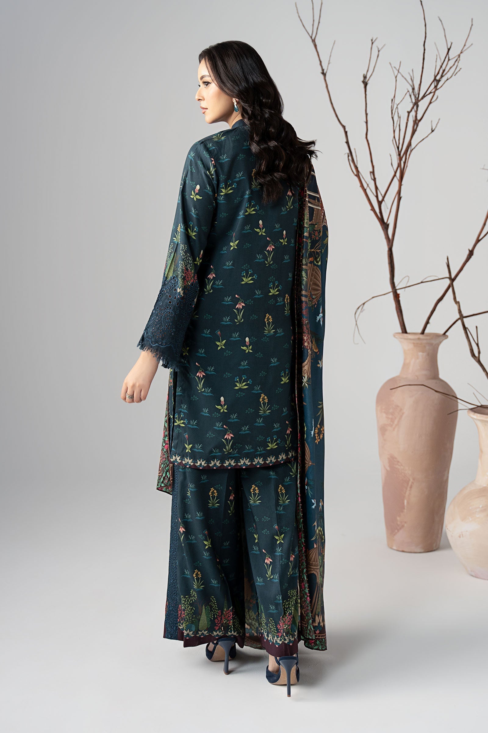 Maria B | Pre Fall Dresses | 3 Piece Embroidered Linen Suit ZE - by Libasekhas UK - Registered Vendor of : Maria B - 100% Original Designer Dress