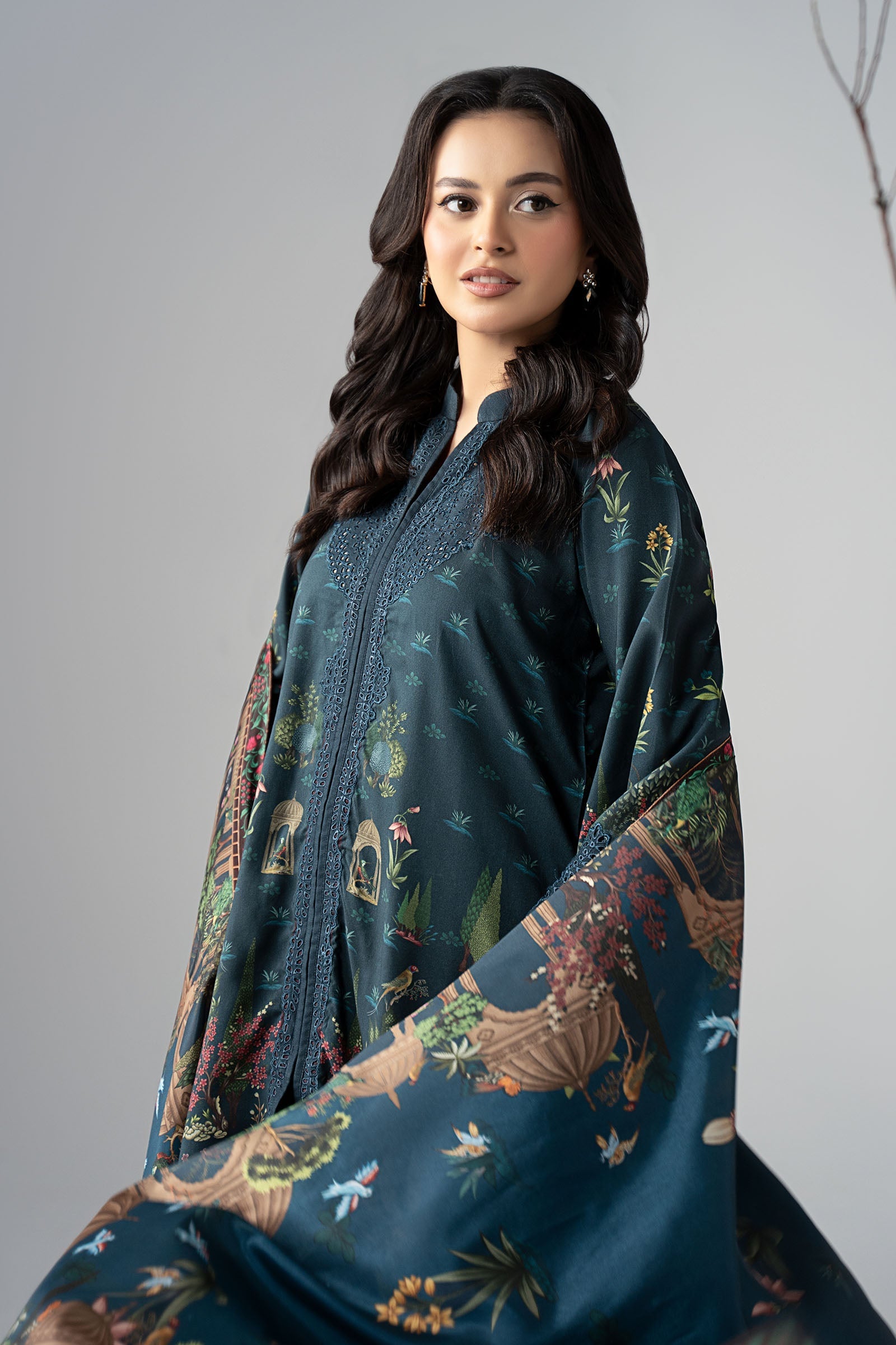Maria B | Pre Fall Dresses | 3 Piece Embroidered Linen Suit ZE - by Libasekhas UK - Registered Vendor of : Maria B - 100% Original Designer Dress