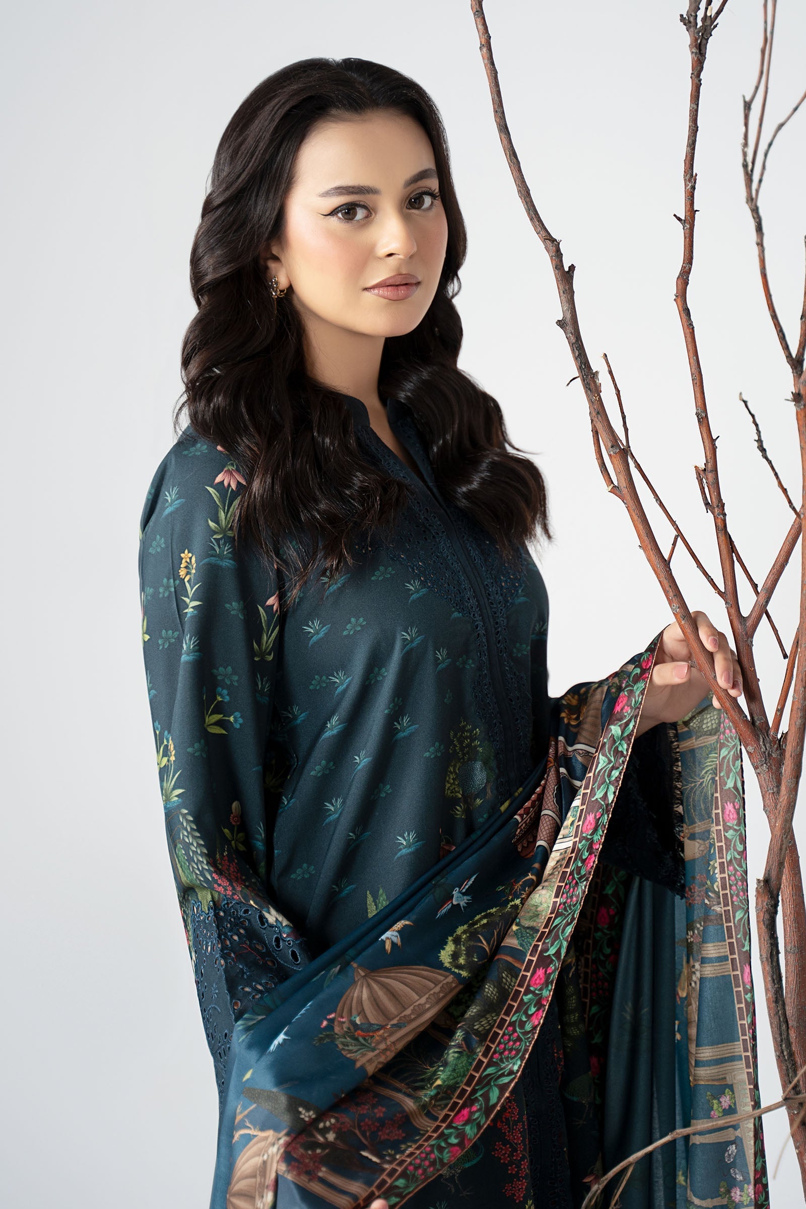 Maria B | Pre Fall Dresses | 3 Piece Embroidered Linen Suit ZE - by Libasekhas UK - Registered Vendor of : Maria B - 100% Original Designer Dress
