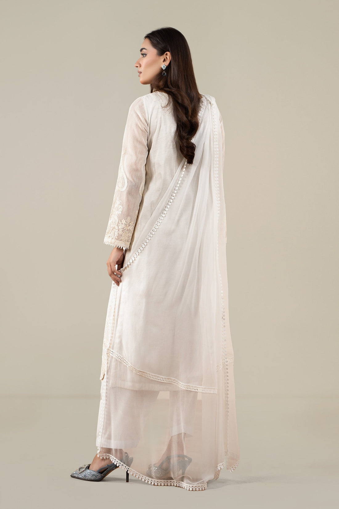 Maria B | Pre Fall Dresses | 3 Piece Embroidered Paper Cotton Suit AA - by Libasekhas UK - Registered Vendor of : Maria B - 100% Original Designer Dress