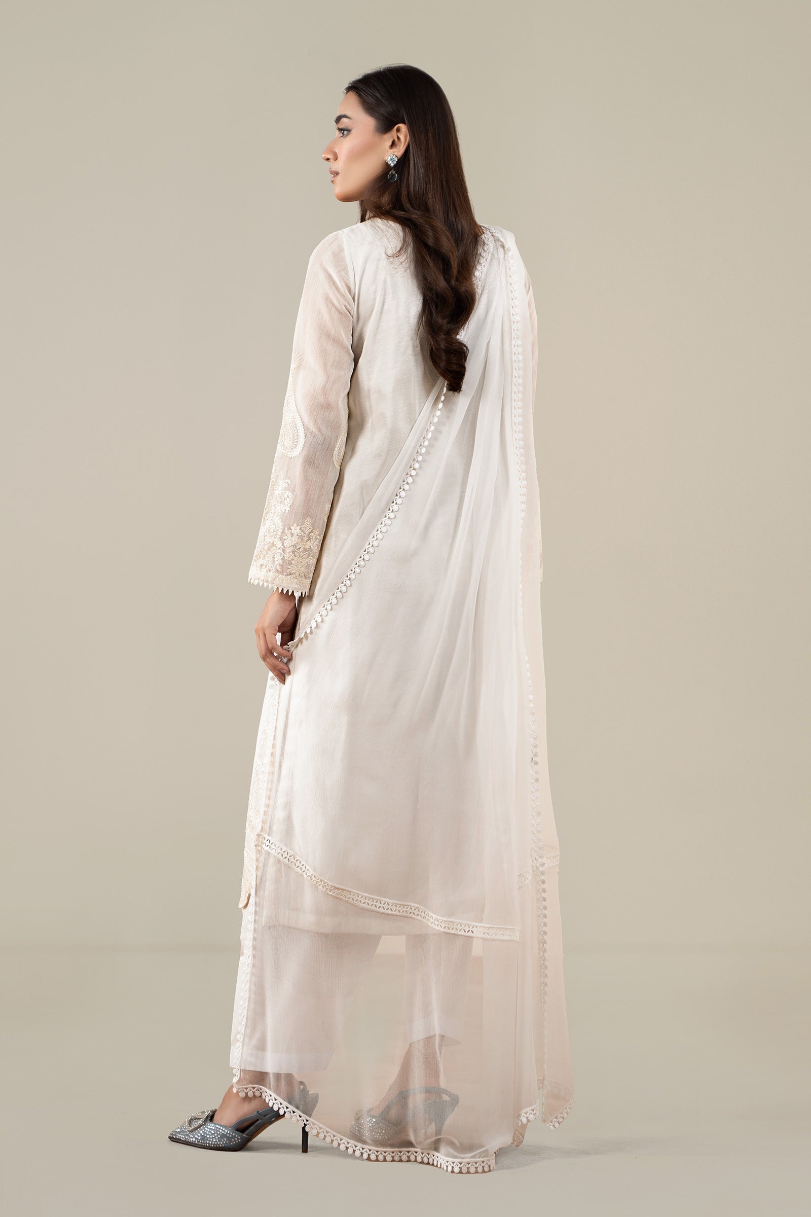 Maria B | Pre Fall Dresses | 3 Piece Embroidered Paper Cotton Suit AA - by Libasekhas UK - Registered Vendor of : Maria B - 100% Original Designer Dress