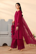 Maria B | Pre Fall Dresses | 3 Piece Embroidered Dobby Suit Maroon - by Libasekhas UK - Registered Vendor of : Maria B - 100% Original Designer Dress