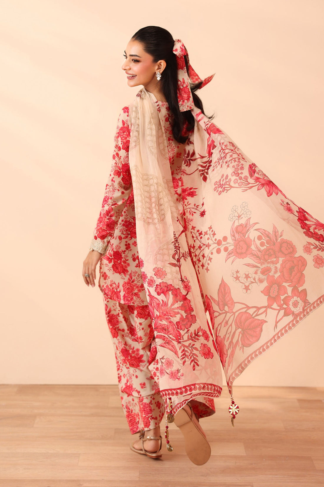 Maria B | Pre Fall Dresses | 3 Piece Embroidered Lawn Suit Pink - by Libasekhas UK - Registered Vendor of : Maria B - 100% Original Designer Dress