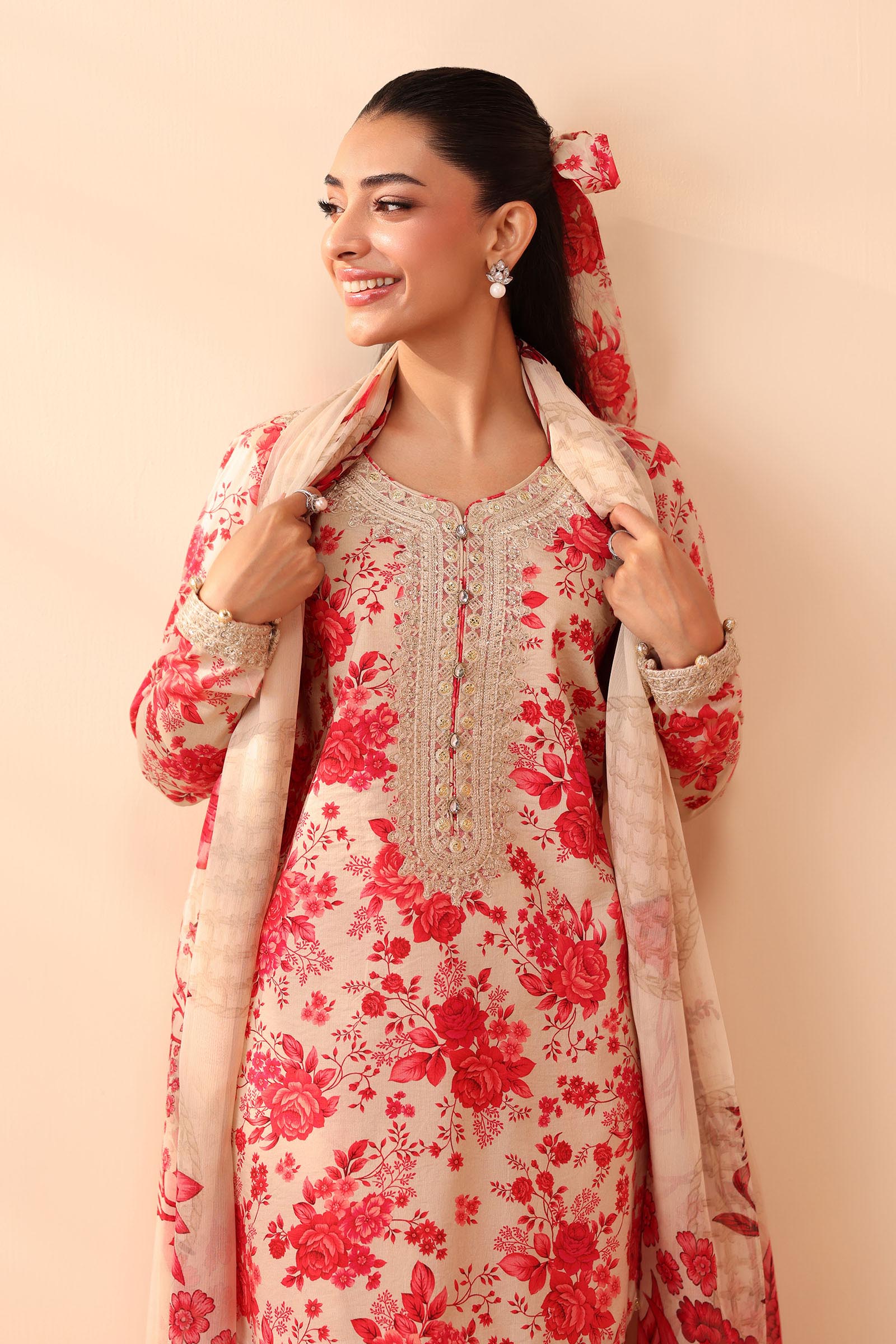 Maria B | Pre Fall Dresses | 3 Piece Embroidered Lawn Suit Pink - by Libasekhas UK - Registered Vendor of : Maria B - 100% Original Designer Dress