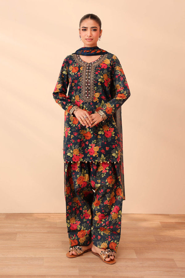 Maria B | Pre Fall Dresses | 3 Piece Embroidered Lawn Suit Deep Teal Green - by Libasekhas UK - Registered Vendor of : Maria B - 100% Original Designer Dress