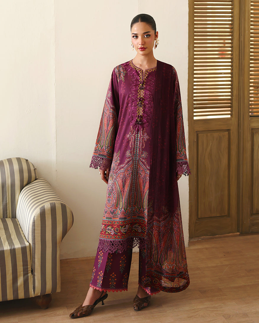 Roheenaz | Eclat Garden Printed Lawn | Dahlia Dream - by Libasekhas UK - Registered Vendor of : Roheenaz - 100% Original Designer Dress