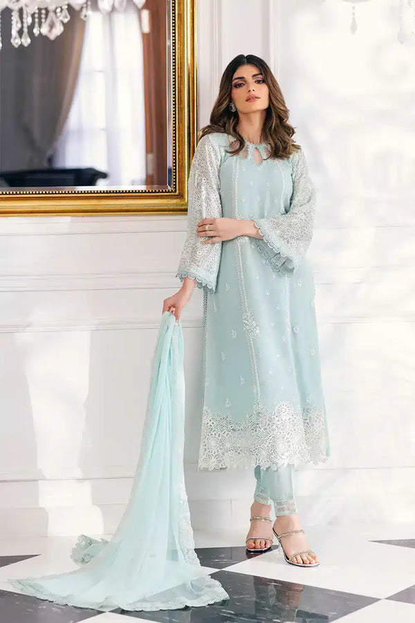 Azure | Embroidered Ensembles 23 | Daisy Charm - by - Libasekhas UK - Registered Vendor of : Azure - 100% Original Designer Dresss