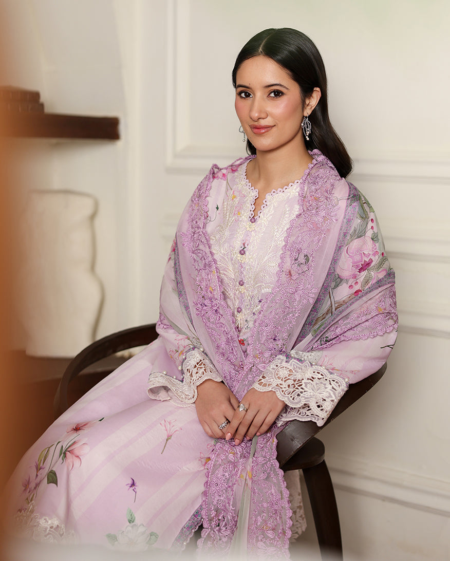 Roheenaz | Sunlit Tales Printed Embroidered Edit | Dandelion dream - by Libasekhas - Registered Vendor of : Roheenaz - 100% Original Designer Dress