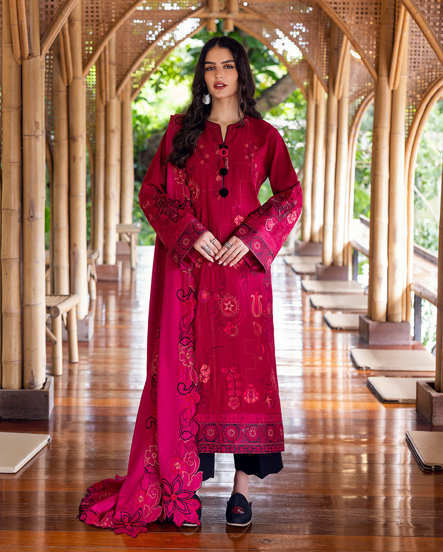 Mushq | Hemline Karandi | Darling Bloom - by Libasekhas UK - Registered Vendor of : Mushq - 100% Original Designer Dress