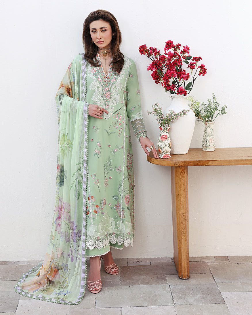 Roheenaz | Floral Reverie Luxury Lawn | Daydream Gleam - by Libasekhas UK - Registered Vendor of : Roheenaz - 100% Original Designer Dress