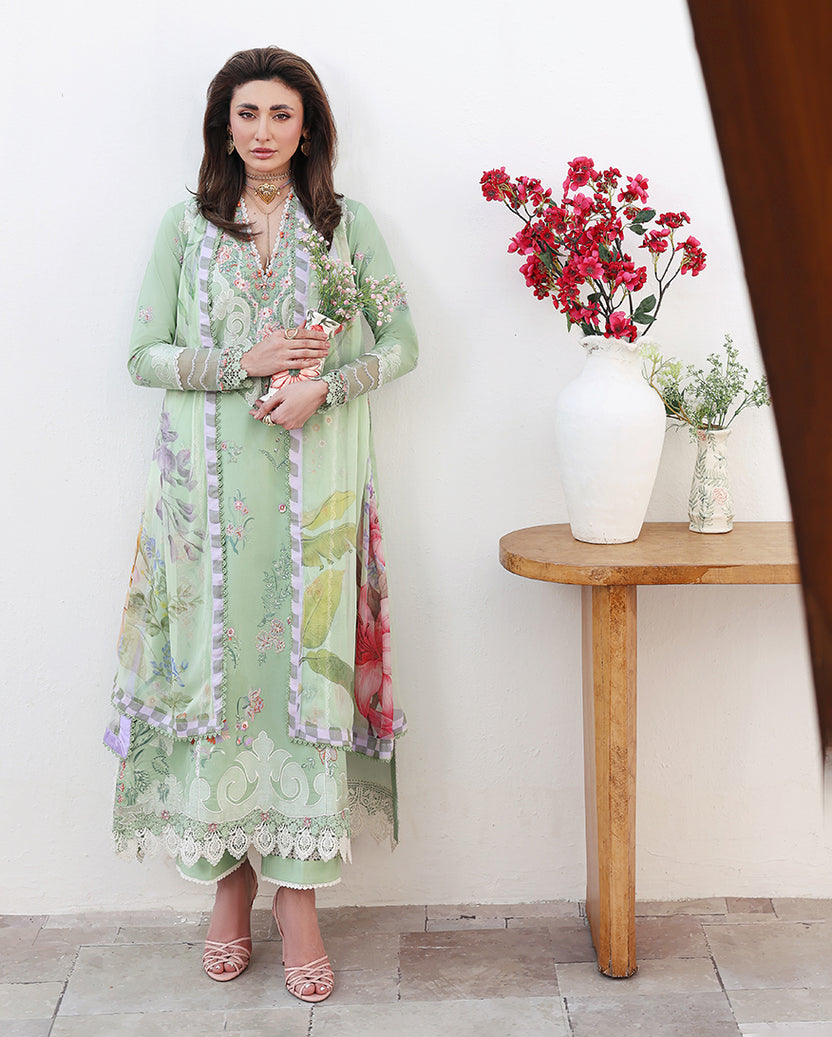Roheenaz | Floral Reverie Luxury Lawn | Daydream Gleam - by Libasekhas UK - Registered Vendor of : Roheenaz - 100% Original Designer Dress