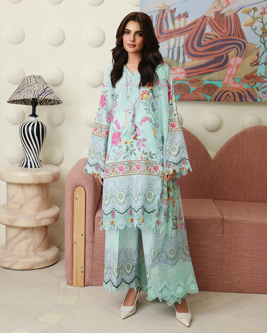 Roheenaz | Petals in Print | Delft Bloom - by Libasekhas UK - Registered Vendor of : Roheenaz - 100% Original Designer Dress
