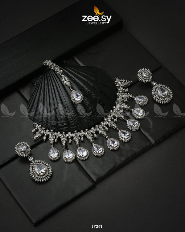 Drop Cut Necklace - by - Libasekhas UK - Registered Vendor of : Zeesy - 100% Original Designer Dresss