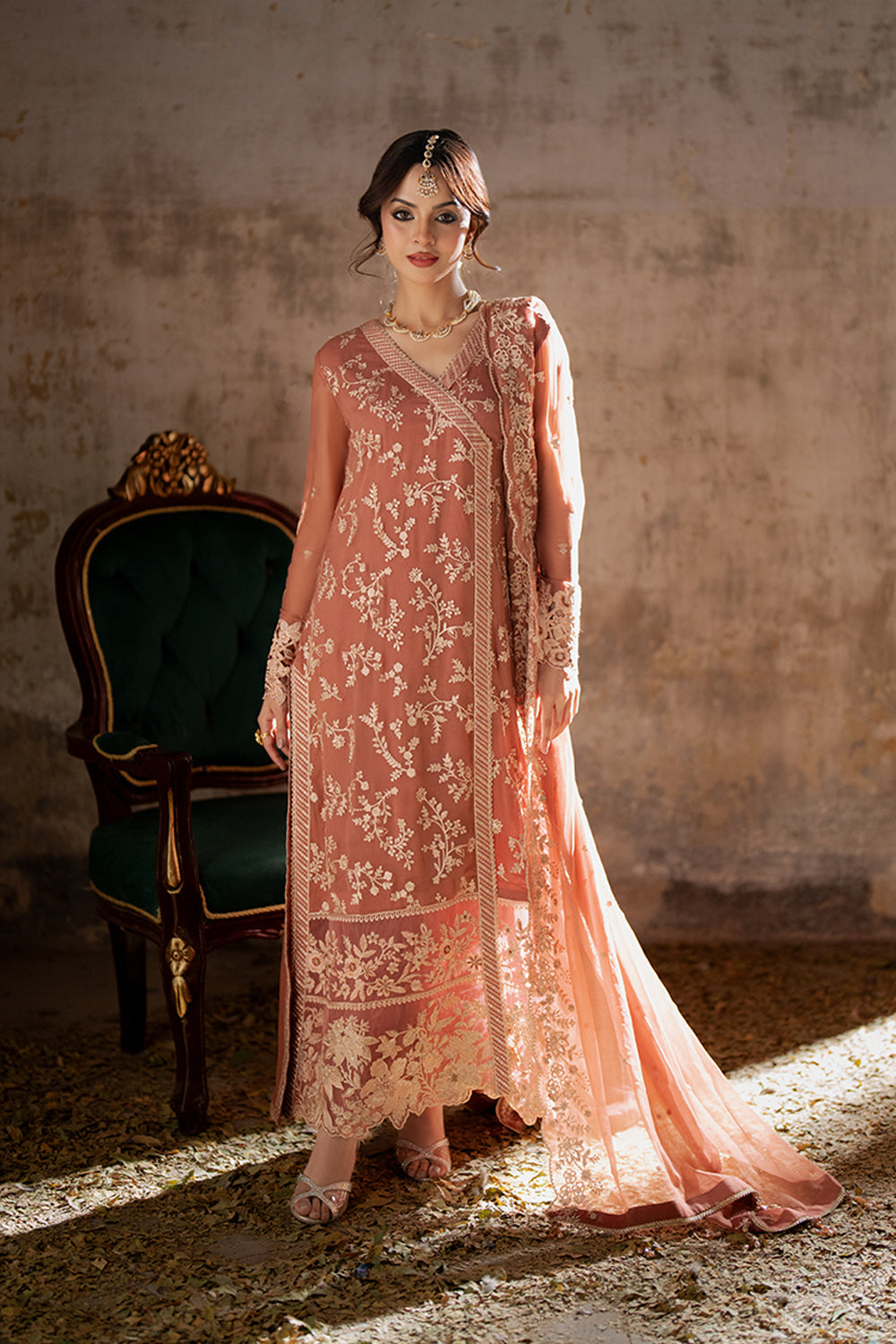 Azure | Ensembles Embroidered Formals | Dusky Bloom - by - Libasekhas UK - Registered Vendor of : Azure - 100% Original Designer Dresss