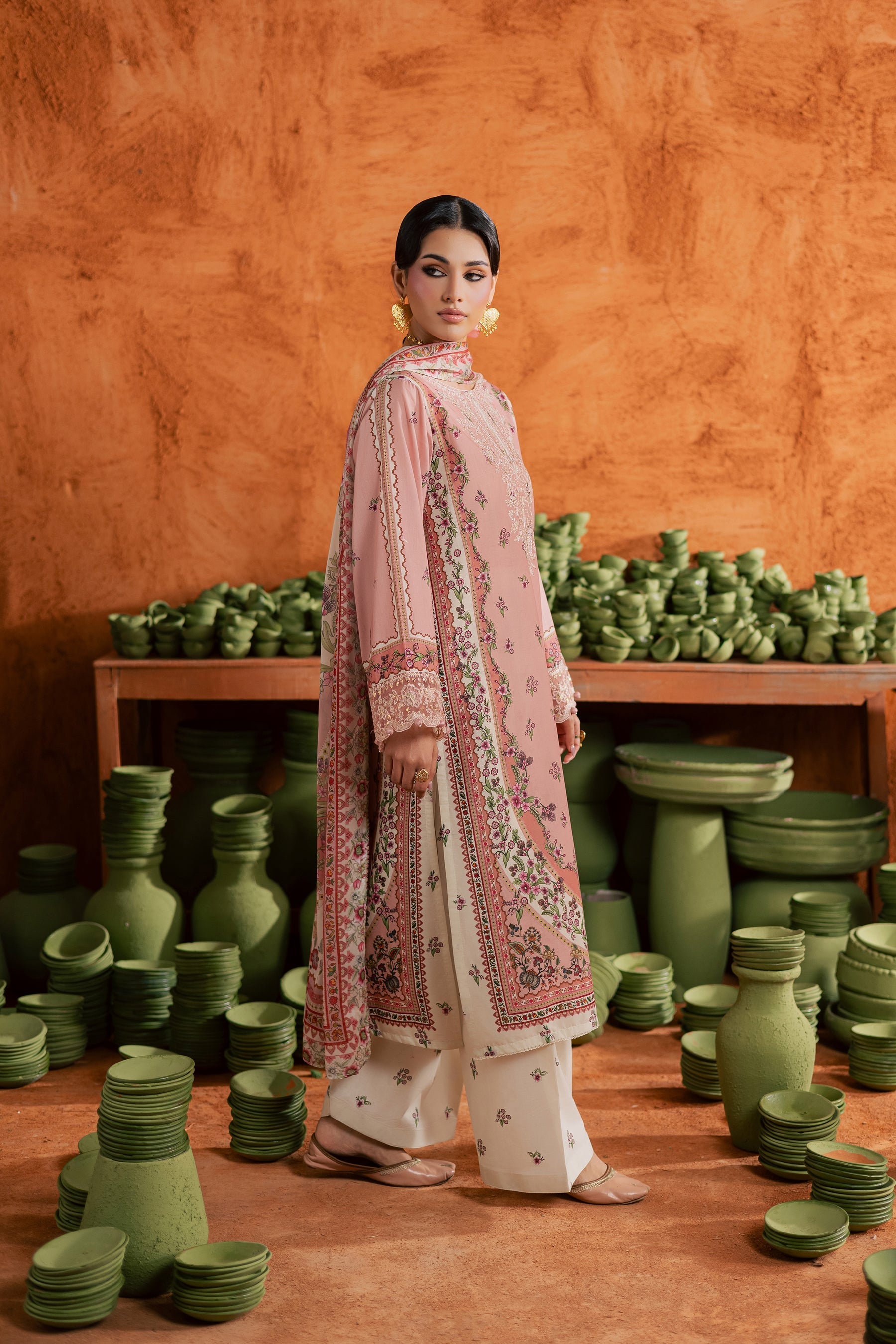 Batik | Festive Eid 26 | Dusty Peach - by Libasekhas - Registered Vendor of : Batik - 100% Original Designer Dress