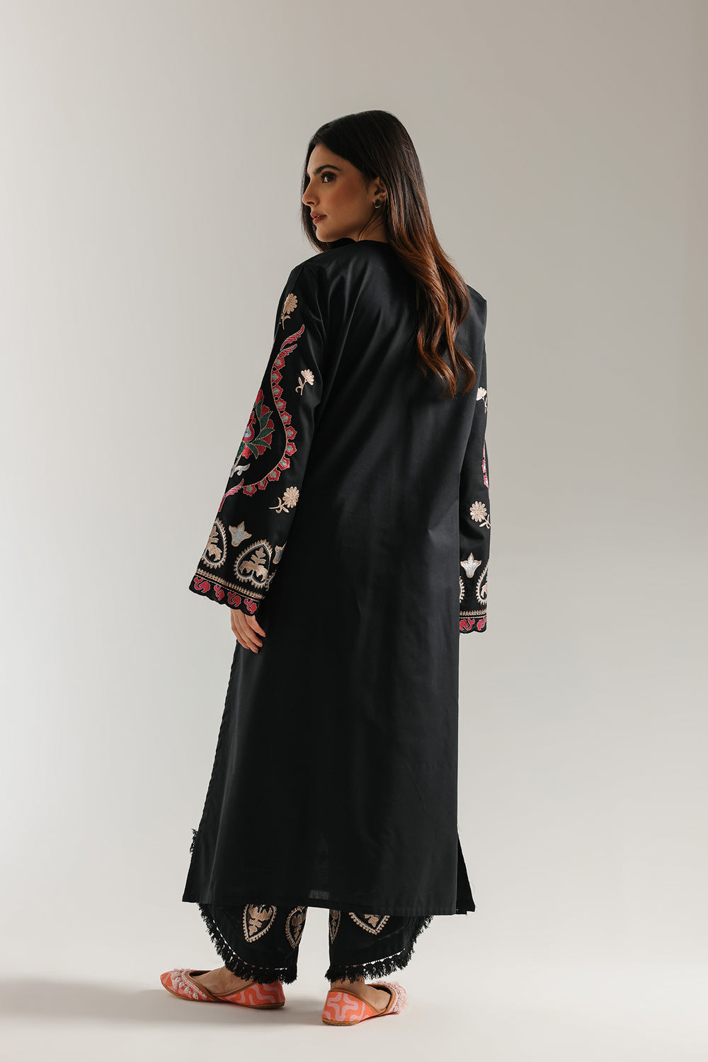 Ethnic | Rozana Collection 25 | Embroidered Dress 25A, S / Black / Cotton Ethnic | Rozana Collection 25 | Embroidered Dress 25A, S / Black / Cotton