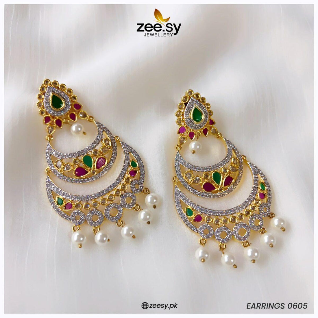 Earrings-0605 - by - Libasekhas UK - Registered Vendor of : Zeesy - 100% Original Designer Dresss