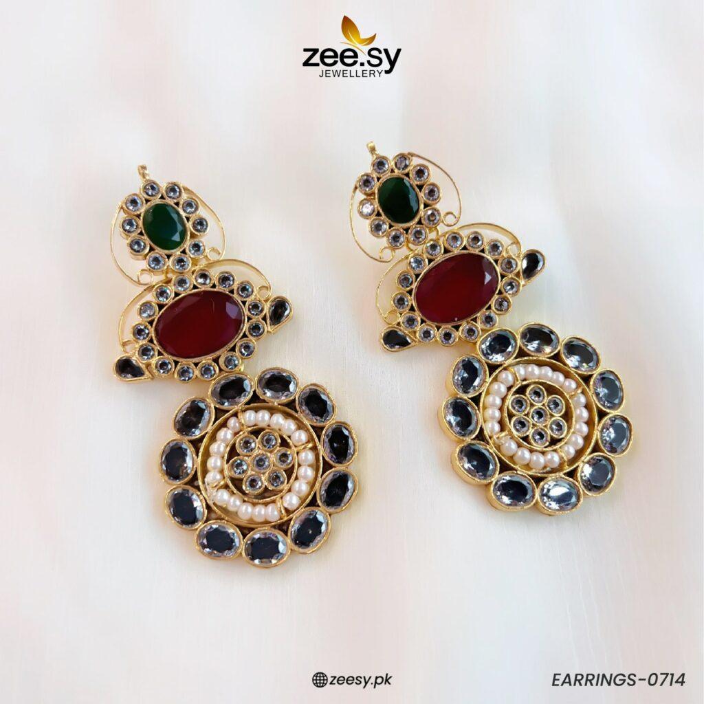 Earrings-0714 - by - Libasekhas UK - Registered Vendor of : Zeesy - 100% Original Designer Dresss