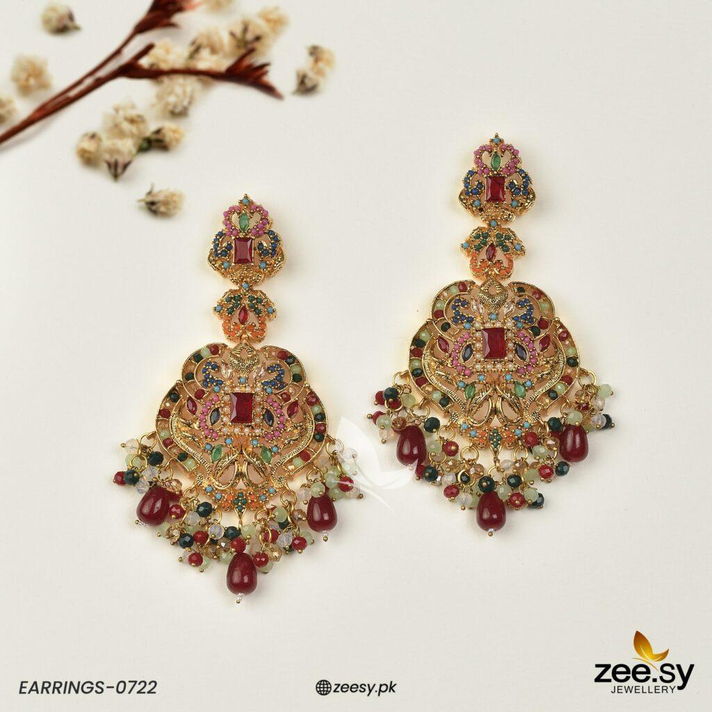 Earrings-0722 - by - Libasekhas UK - Registered Vendor of : Zeesy - 100% Original Designer Dresss