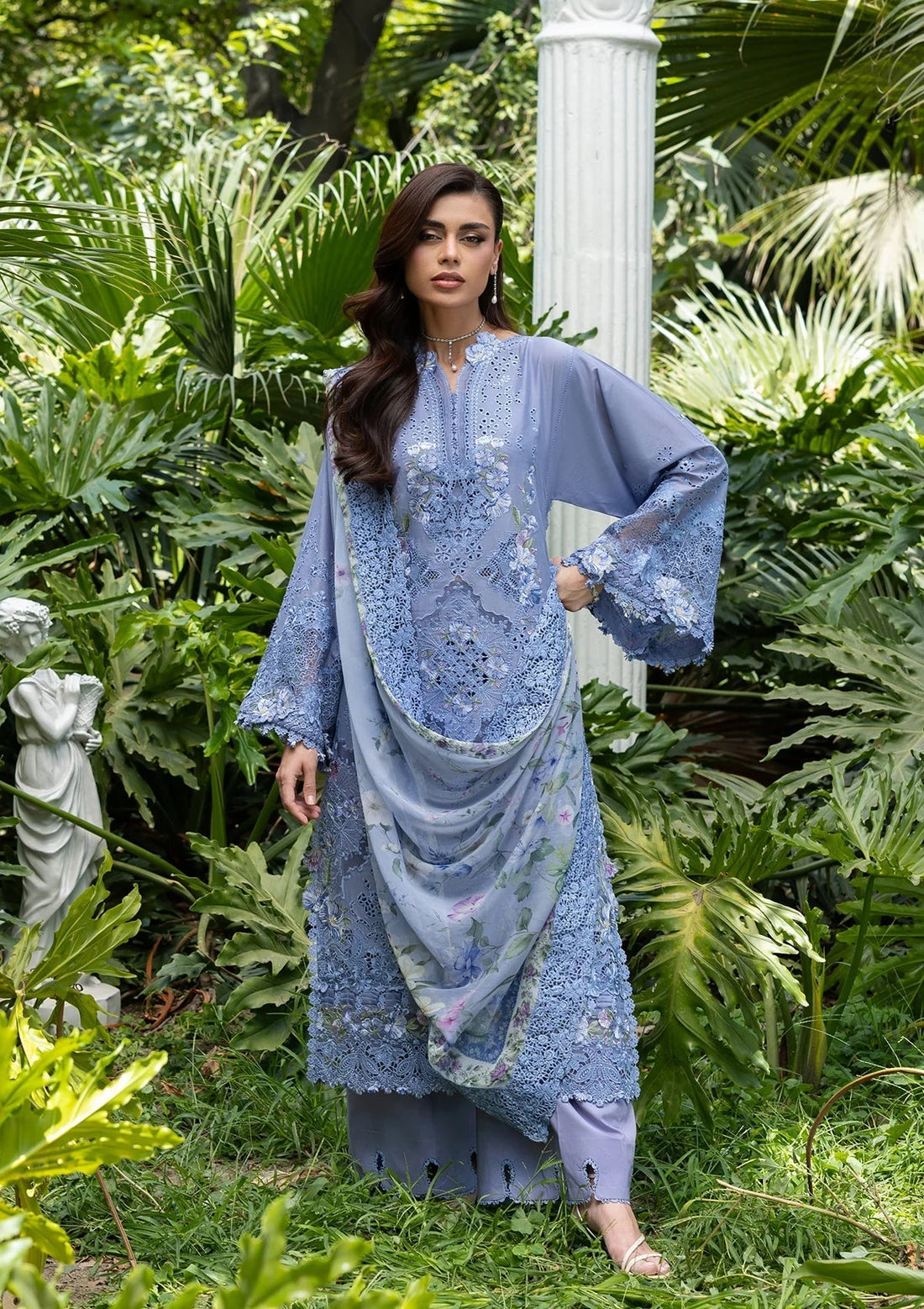 Elaf Premium | Luxury Lawn 26 | ELQ-2B LAVENDER LUXE - by Libasekhas UK - Registered Vendor of : Elaf Premium - 100% Original Designer Dress