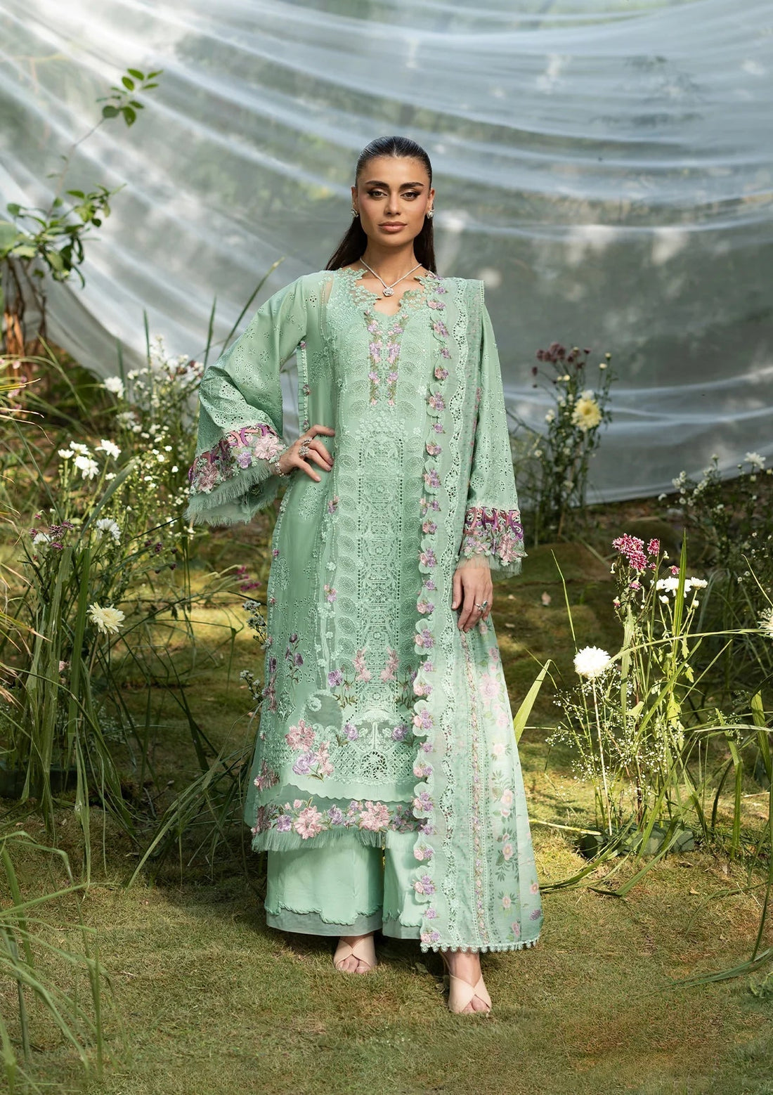 Elaf Premium | Luxury Lawn 26 | ELQ-3A DAISY CHAIN - by Libasekhas UK - Registered Vendor of : Elaf Premium - 100% Original Designer Dress